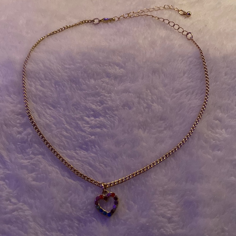 gold LGBTQ+ heart necklace
